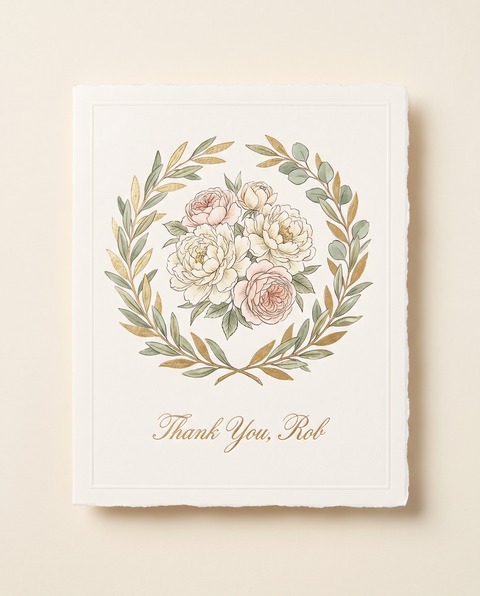 A Rapport card reading Thank You, Rob